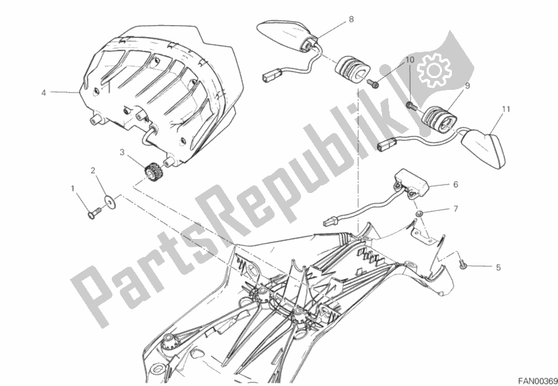 All parts for the Taillight of the Ducati Multistrada 950 S Thailand 2020
